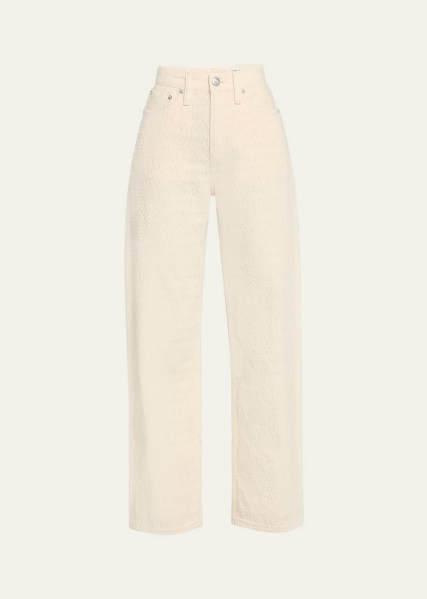 Rag & Bone Logan Mid-Rise Wide-Leg Textured Jeans