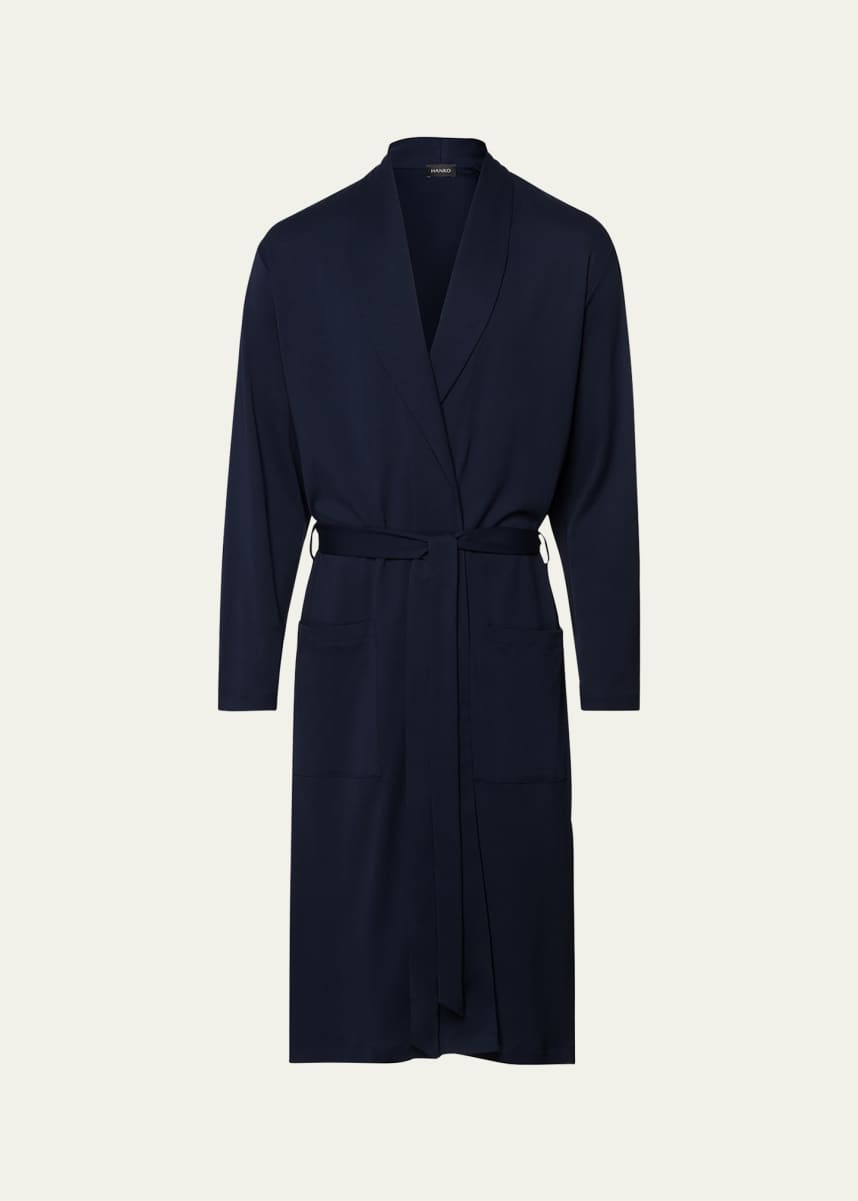 Hanro Men's Night Day Interlock Cotton Robe