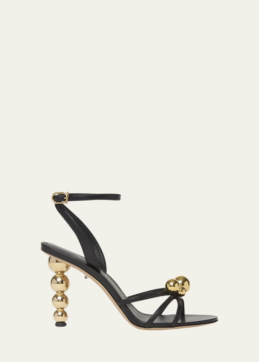 Ferragamo Karina Strappy Spheres Ankle-Strap Sandals