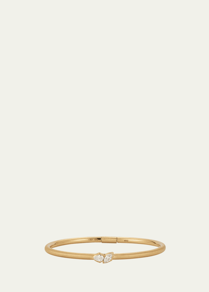 Jade Trau Poppy 2 Stone Plie Bangle, 3mm
