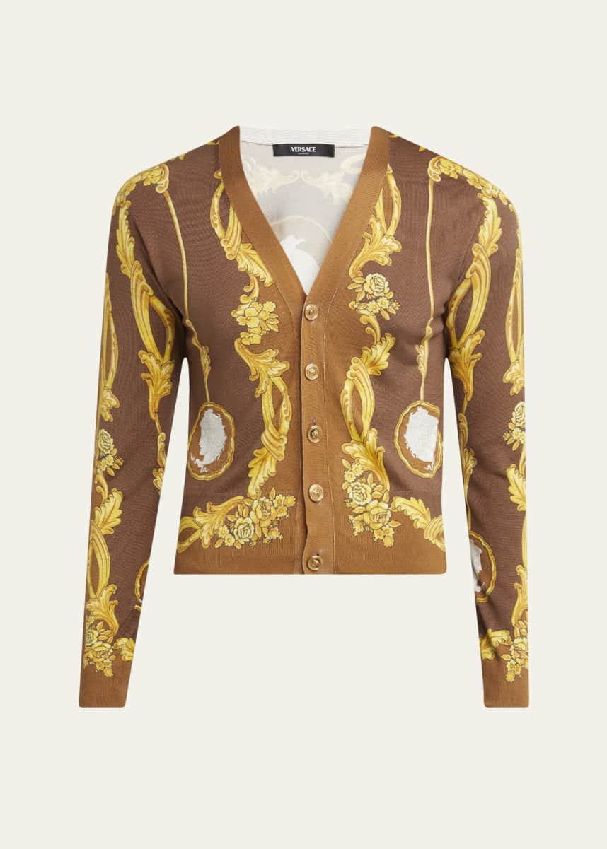 Versace Men's Silk Medusa Knit Cardigan