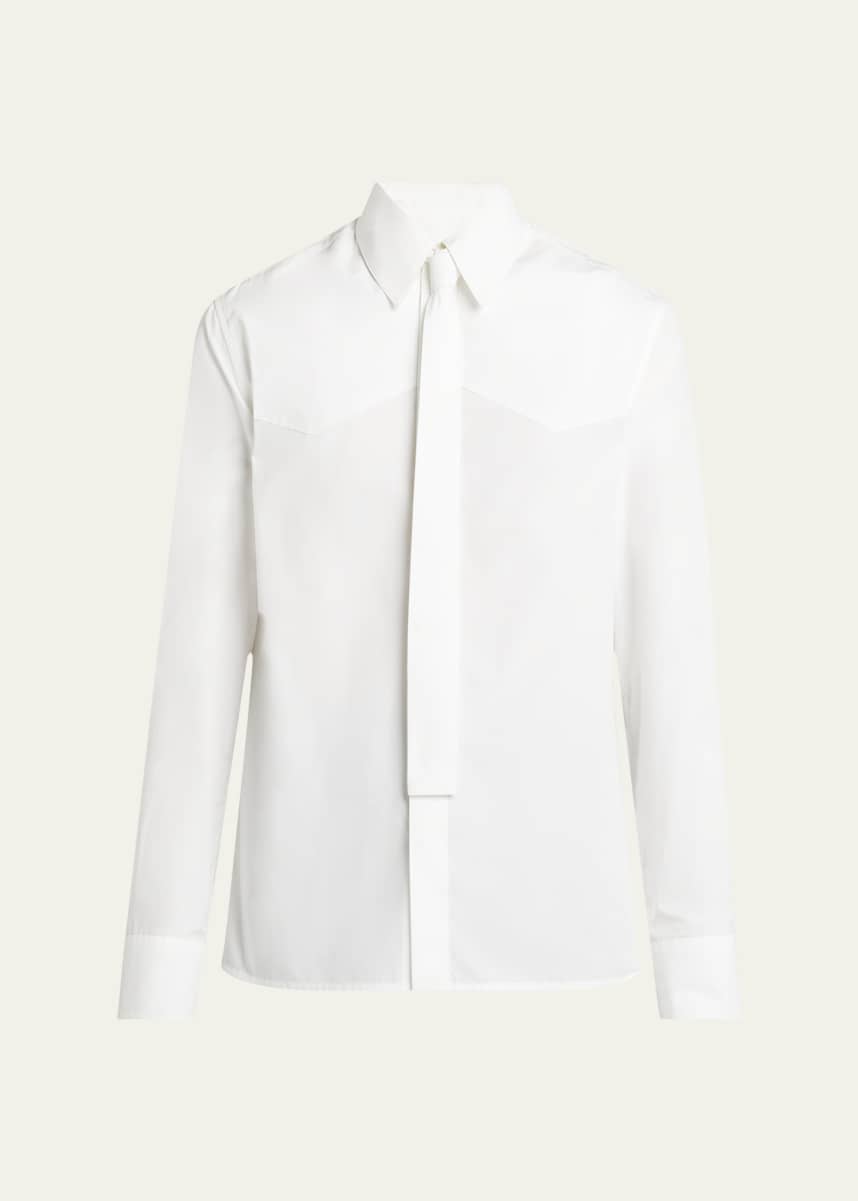 Jil Sander Men's Poplin Self-Tie Shirt