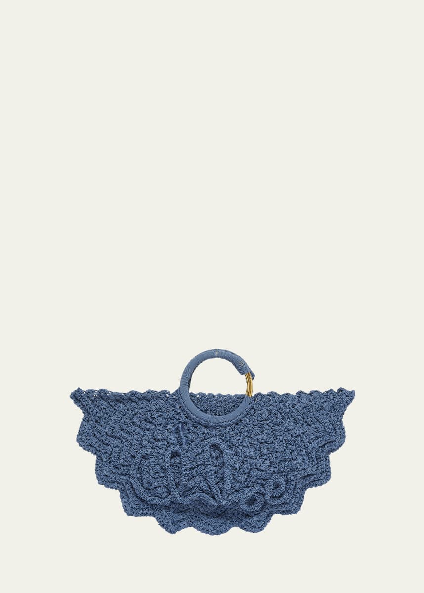 Chloe Passementerie Crochet Top-Handle Bag in Fabric