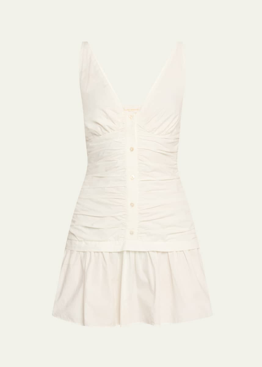 Ramy Brook Maggie Ruched Poplin Mini Dress