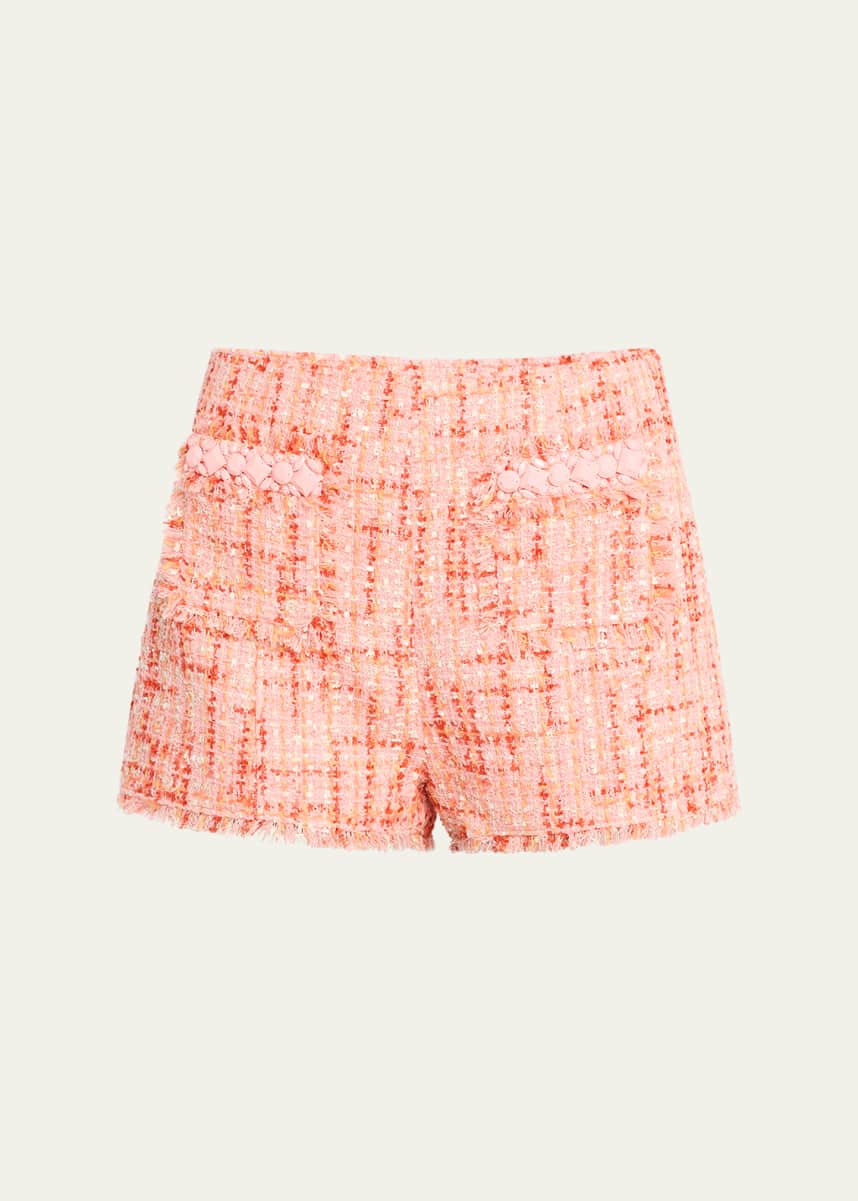 Cinq a Sept Raquel Beaded Bouclé Shorts