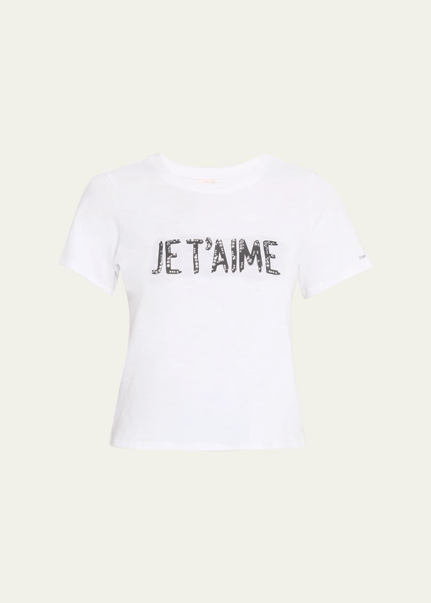 Cinq a Sept Je Taime Embellished Crewneck Tee