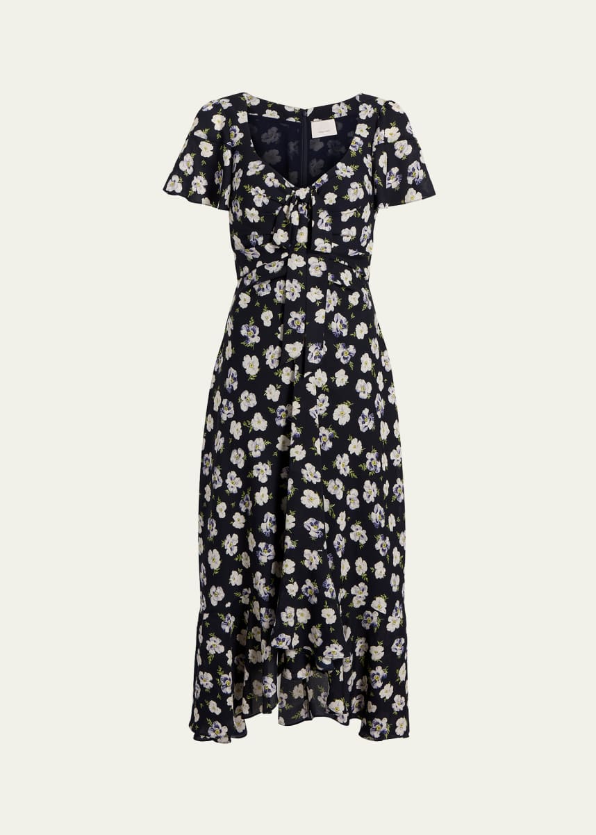 Cinq a Sept Isha Floral Short-Sleeve Dress
