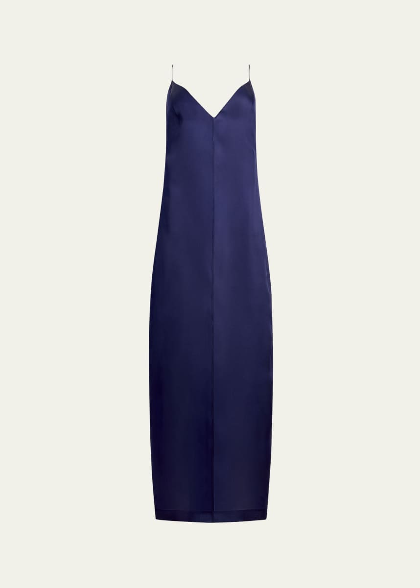 Khaite Tulula V-Neck Silk Slipdress