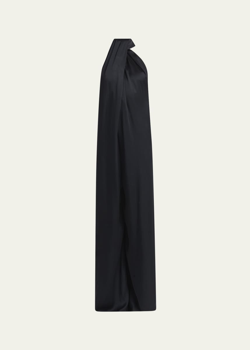 Stella McCartney Envers Draped Satin Halterneck Jumpsuit