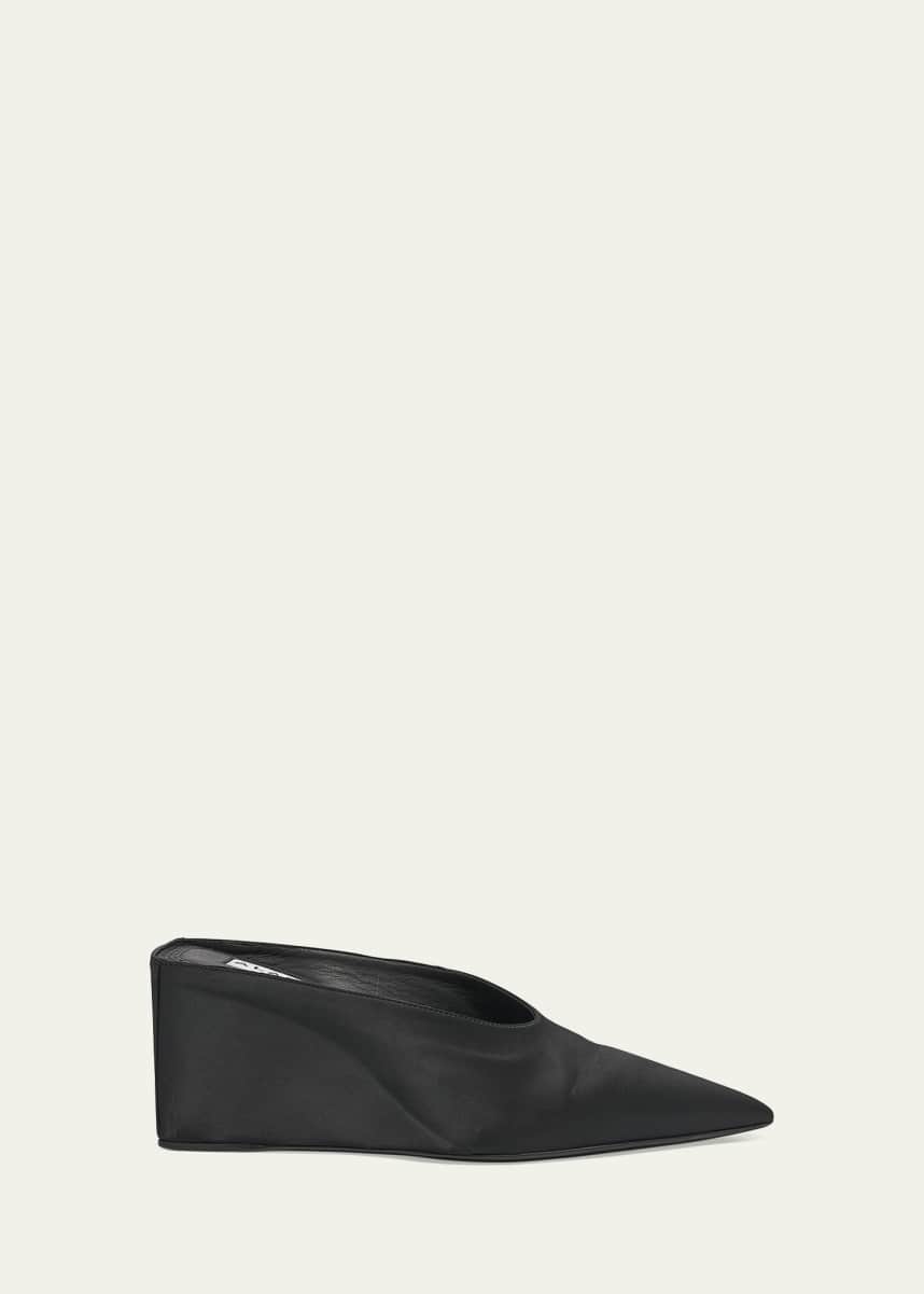 ALAIA Satin Wedge Mules