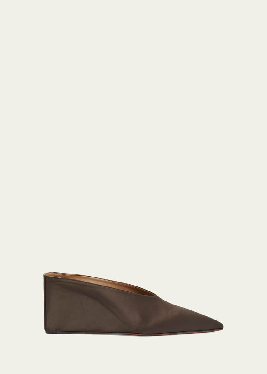 ALAIA Satin Wedge Mules