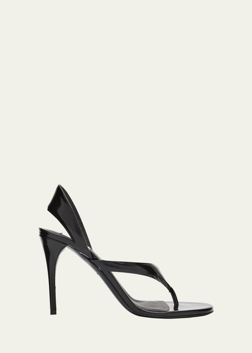 ALAIA Leather Thong Slingback Sandals