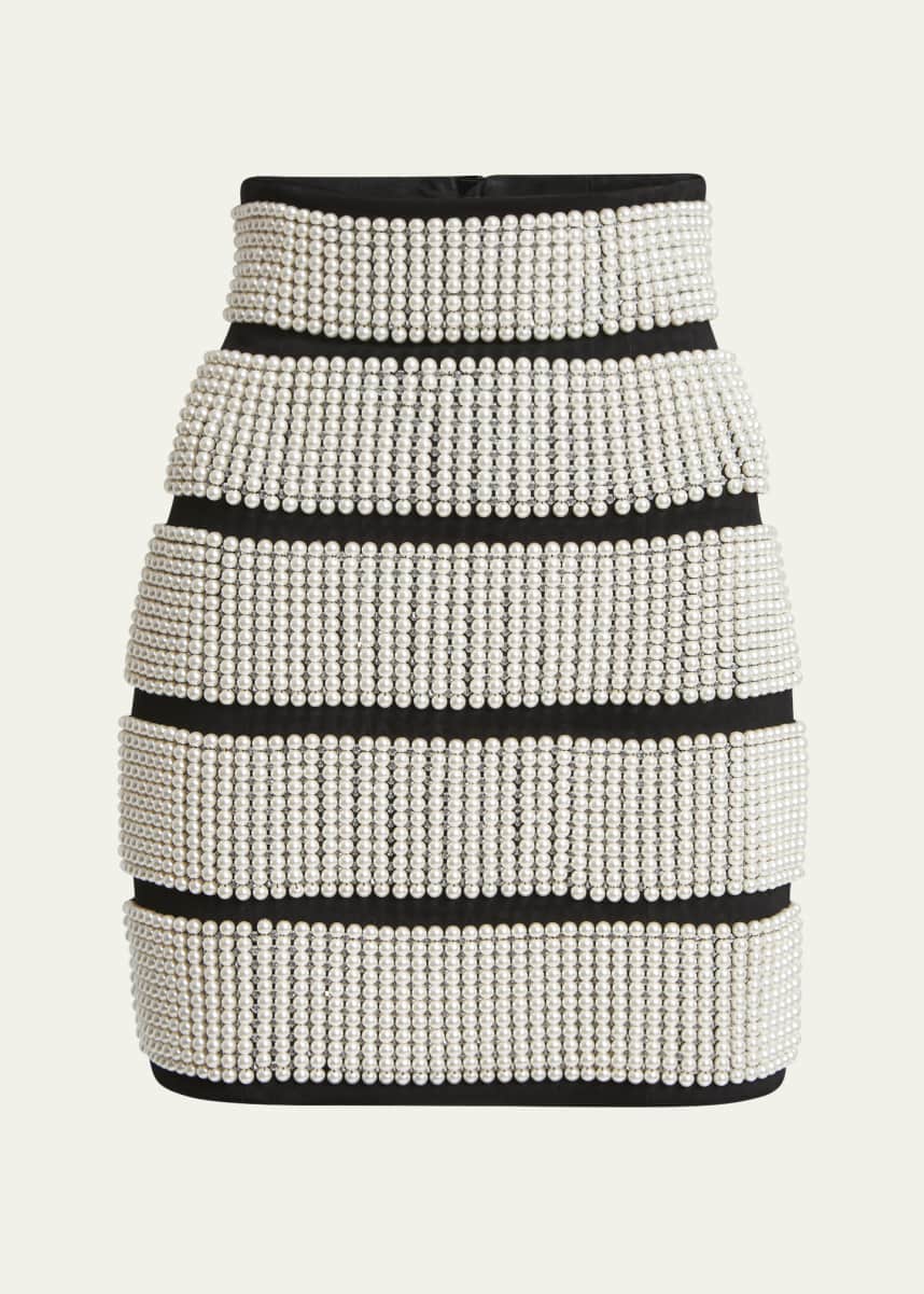 Balmain Pearl Pencil Mini Skirt