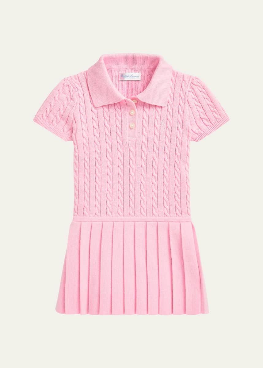 Ralph Lauren Childrenswear Girl's Cable Knit Polo Dress, Size 3M-24M