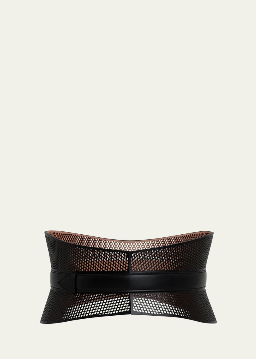 ALAIA Curved Wide Bustier Leather Belt