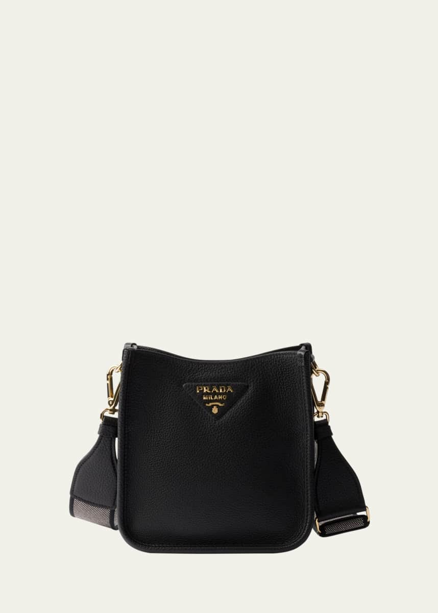 Prada Mini Daino Soft Leather Hobo Crossbody Bag