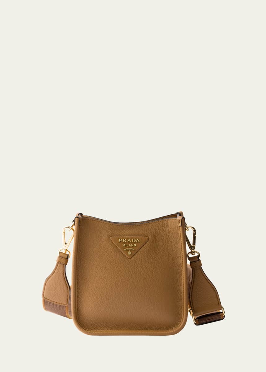 Prada Mini Daino Soft Leather Hobo Crossbody Bag