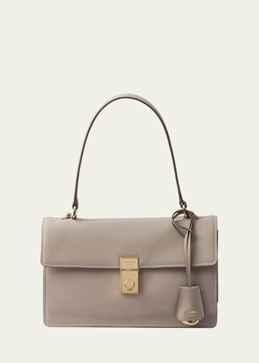 Prada Sound Medium Soft Leather Top-Handle Bag