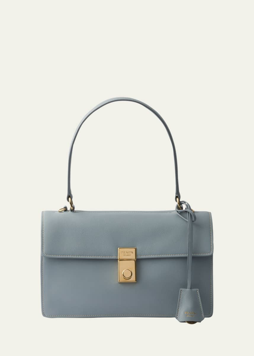 Prada Sound Medium Soft Leather Top-Handle Bag