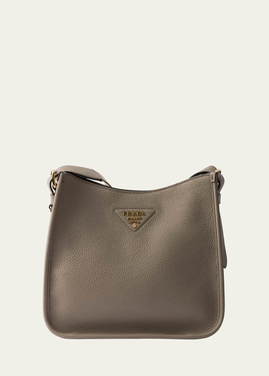 Prada Medium Daino Soft Leather Hobo Crossbody Bag