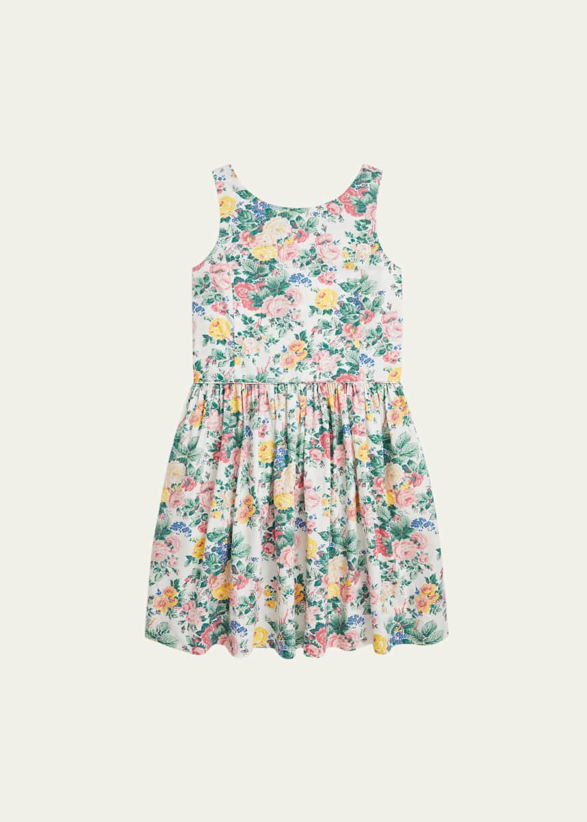 Ralph Lauren Childrenswear Girl's Sleeveless Floral Poplin Day Dress, Size 2-6X