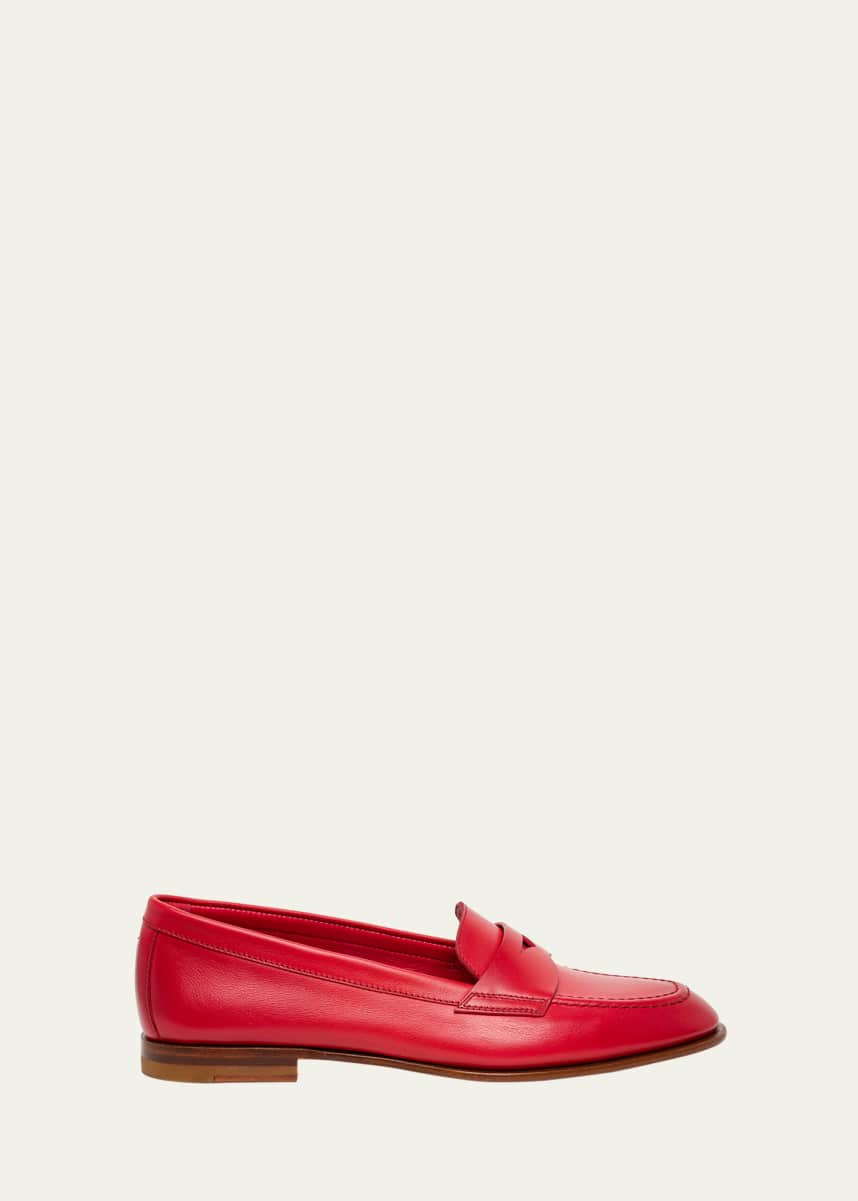 Santoni Famed Leather Penny Loafers