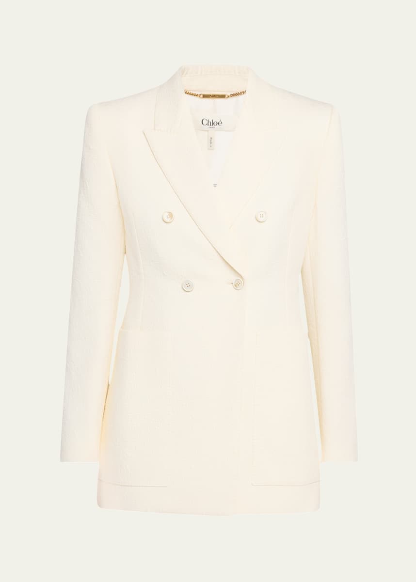 Chloe Paisley Jacquard Double-Breasted Jacket