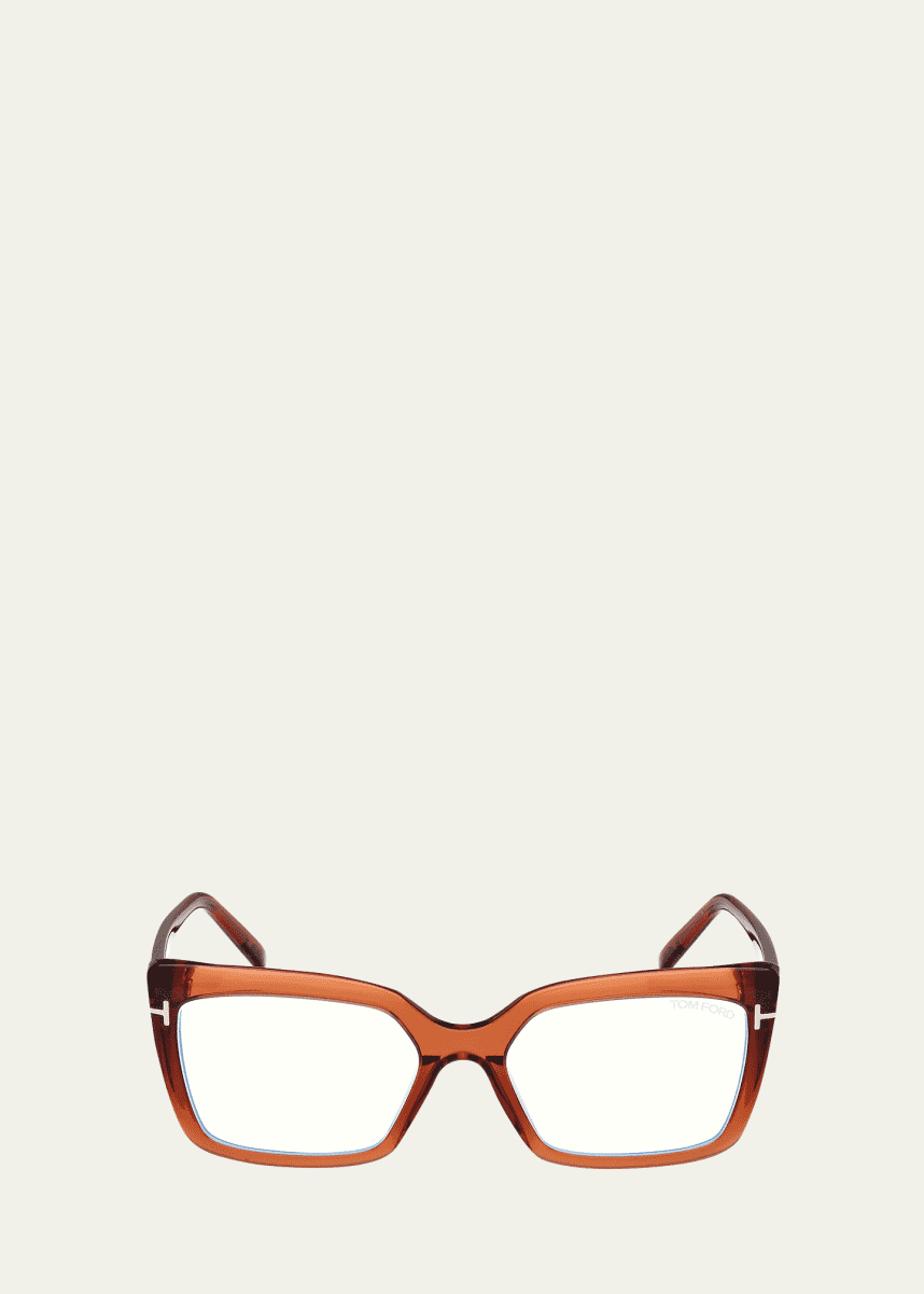 TOM FORD Blue Blocking Acetate Rectangle Glasses