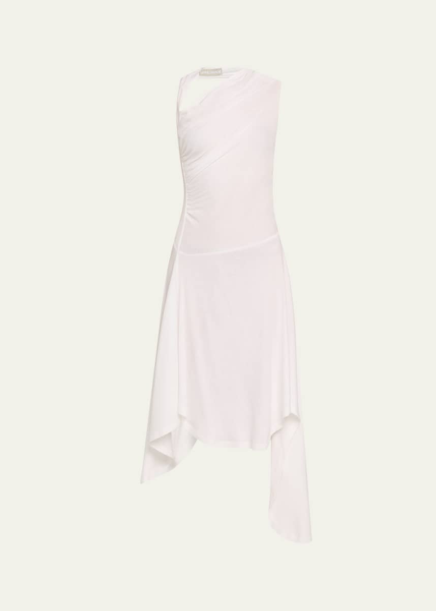 Jane Wade Draped Sleeveless Midi Dress