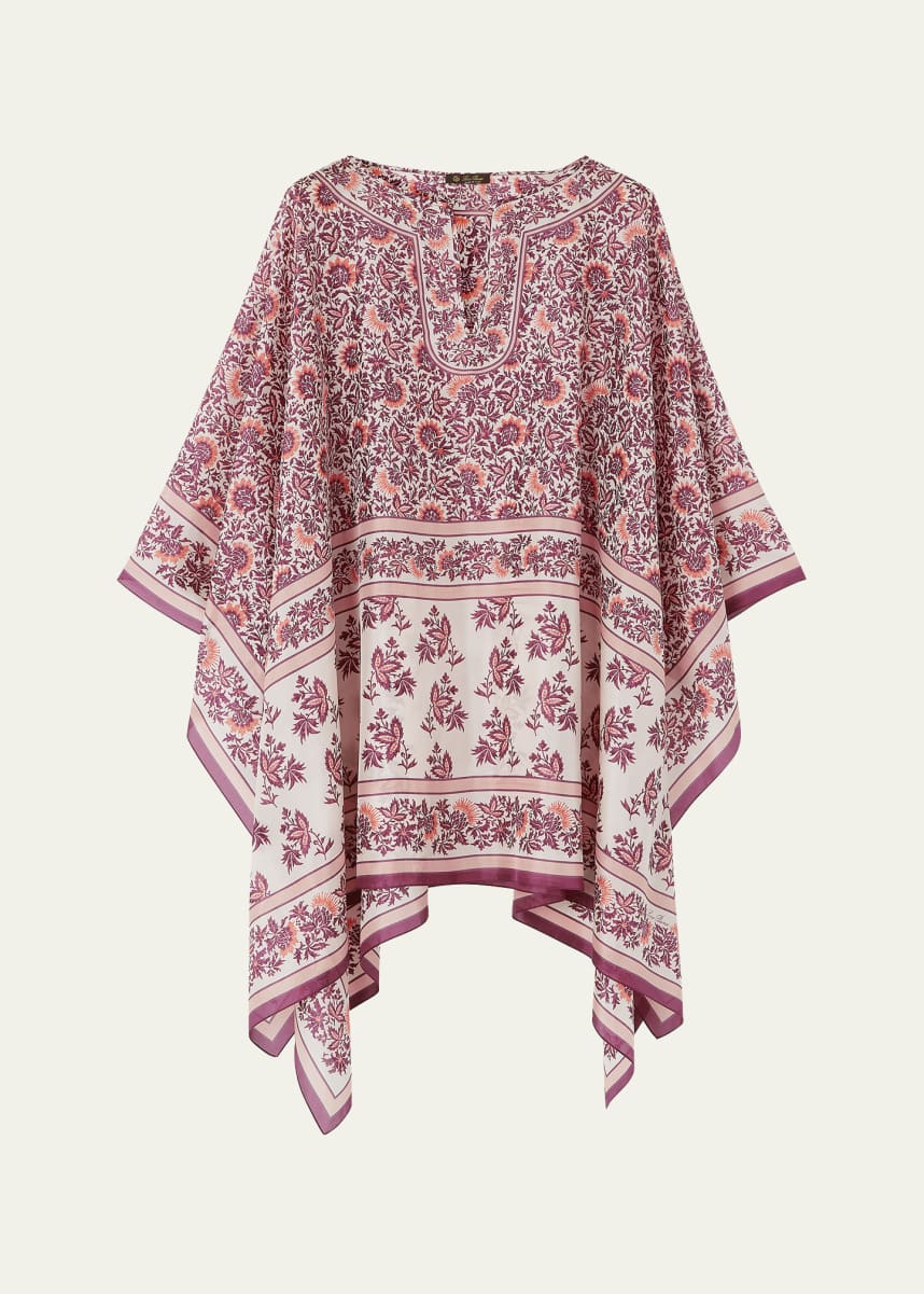 Loro Piana Daniela Flower-Printed Silk Caftan