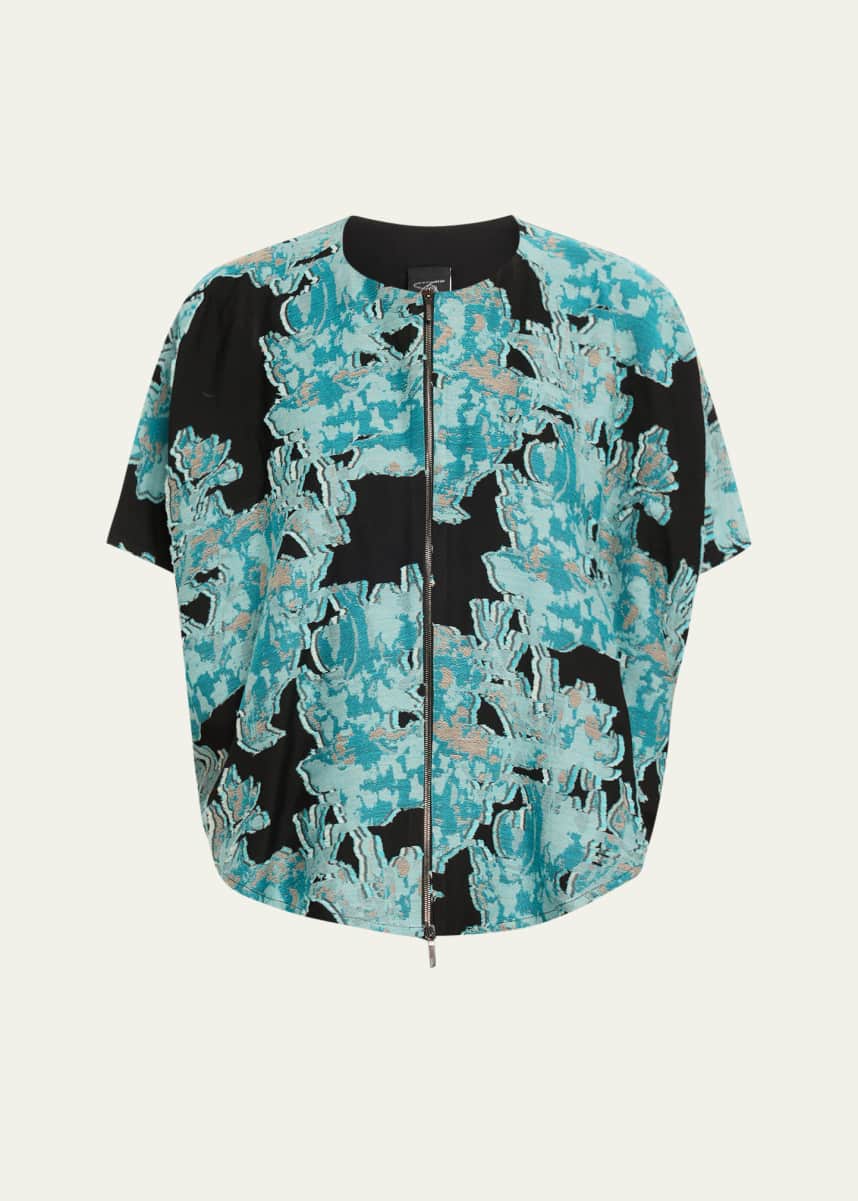 Zero + Maria Cornejo Jacquard Zip Circle Shrug
