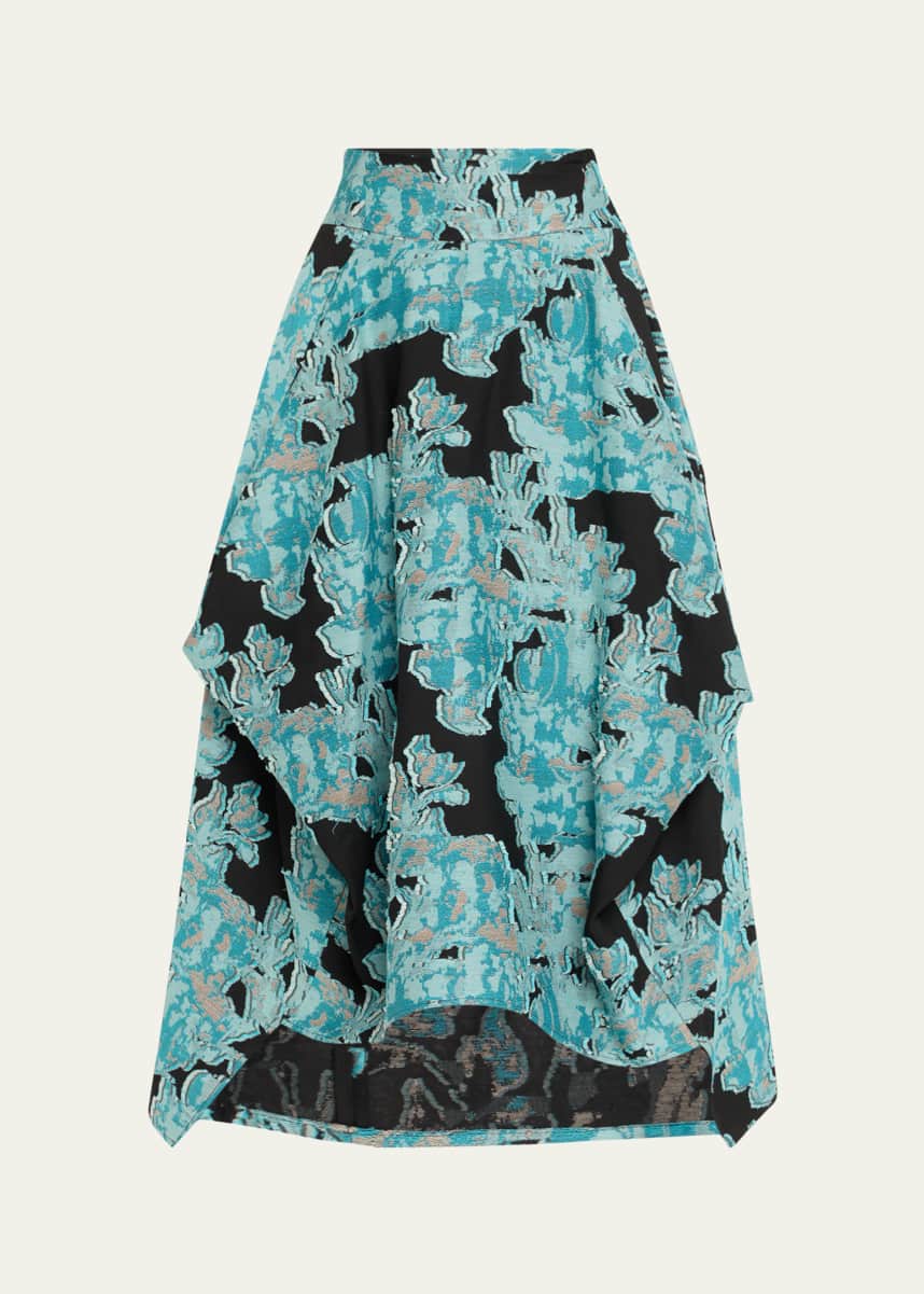 Zero + Maria Cornejo Nio Floral Jacquard Midi Skirt