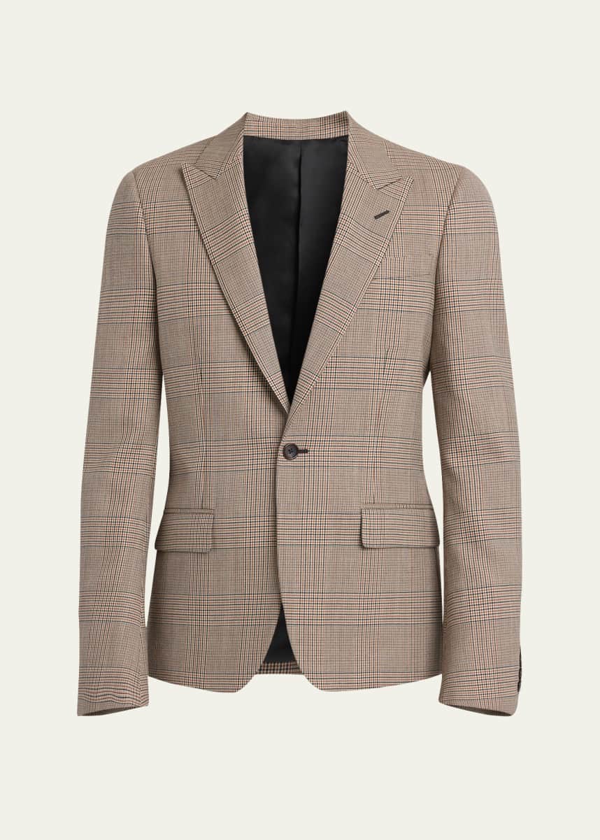 McQueen Men's Check Twill Single-Breasted Sport Coat