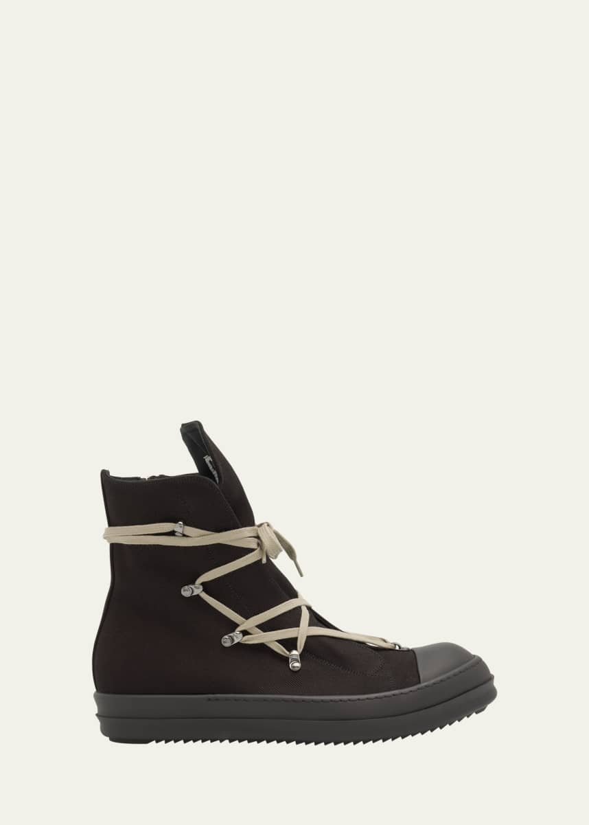 DRKSHDW RICK OWENS Men's Hex Sneaks Denim High-Top Sneakers