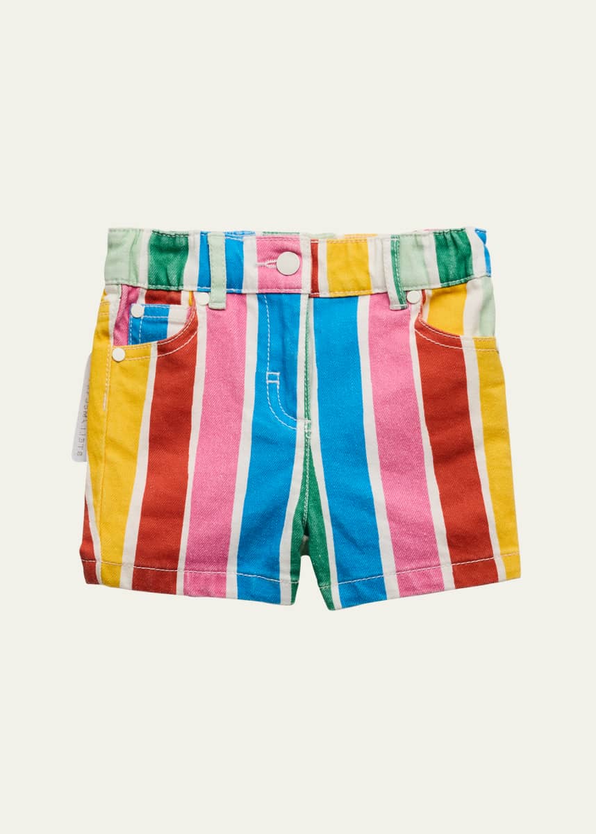 Stella McCartney Kids Girl's Rainbow Striped Shorts, Size 3M-36M