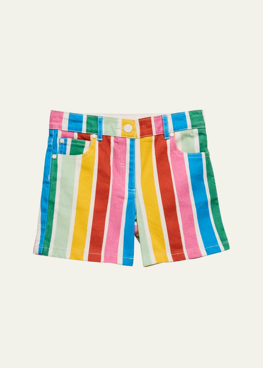 Stella McCartney Kids Girl's Rainbow Striped Shorts, Size 2-16