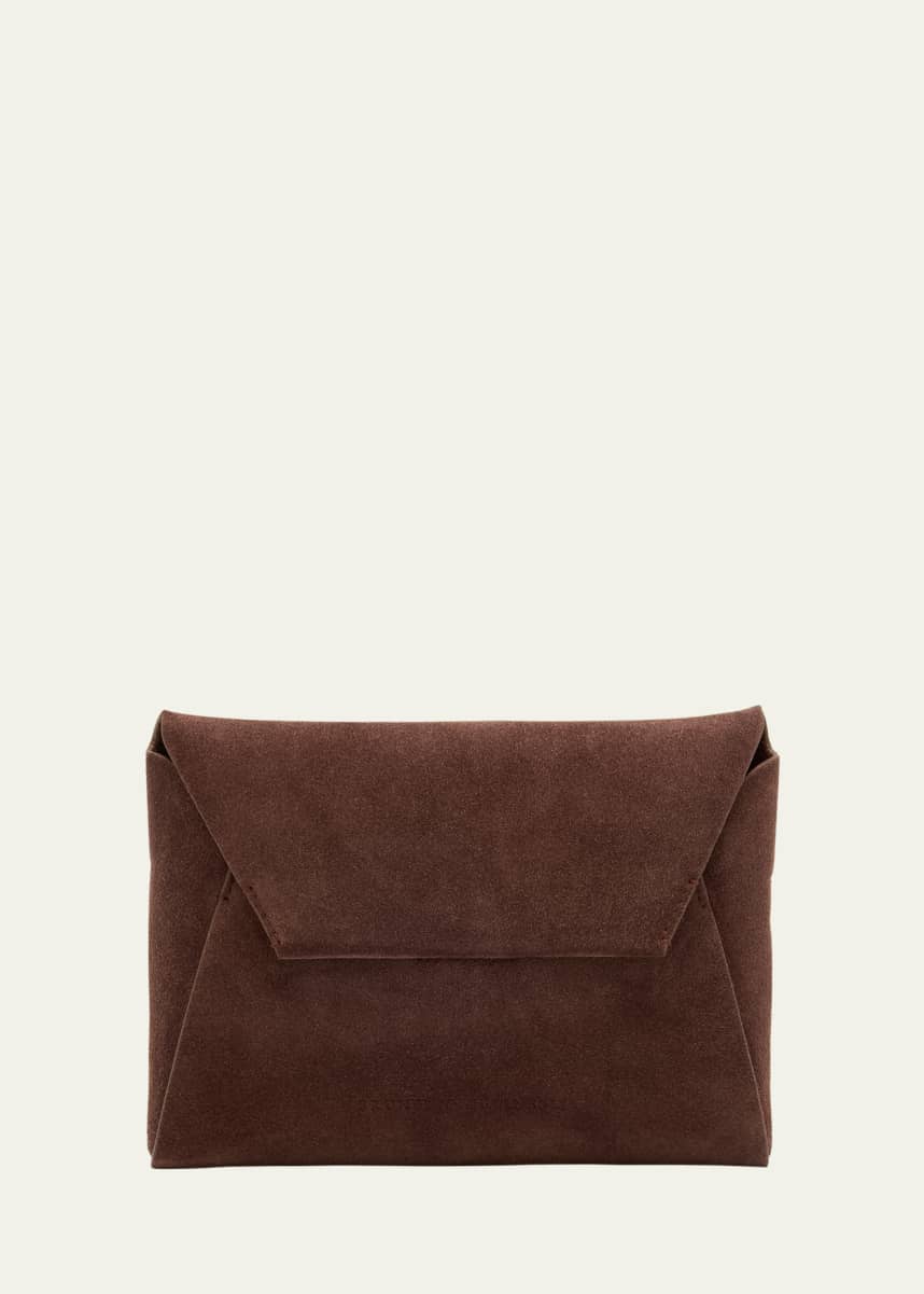 Brunello Cucinelli Duo Monili Suede Pouchette Crossbody Bag