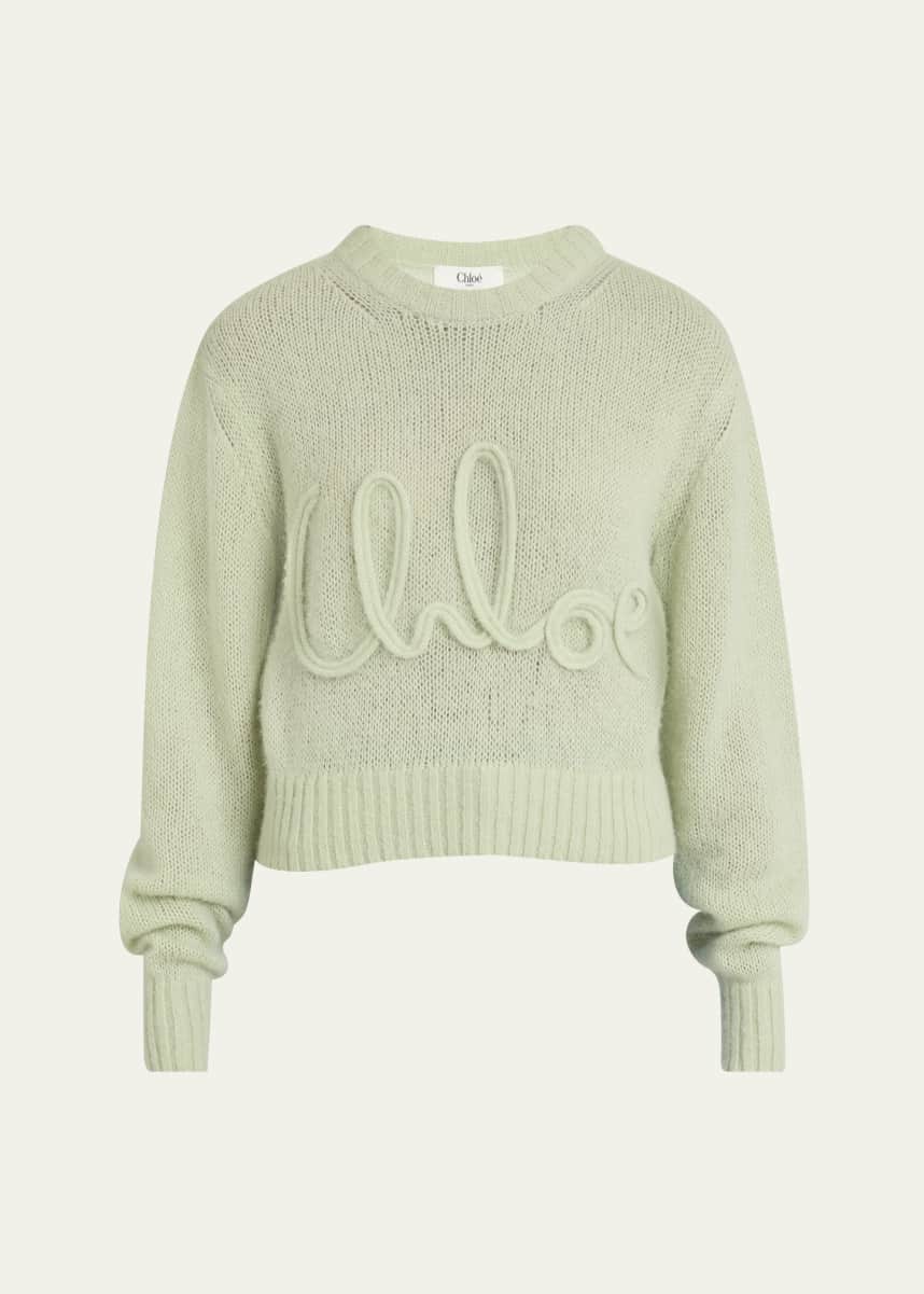 Chloe Logo Embroidered Alpaca Wool Sweater