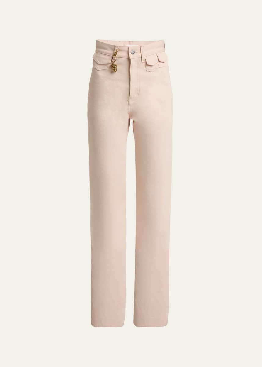Chloe High Rise Flared Jeans, Pink