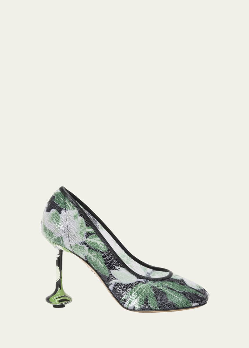 Loewe Toy Floral Sequin Stiletto Pumps