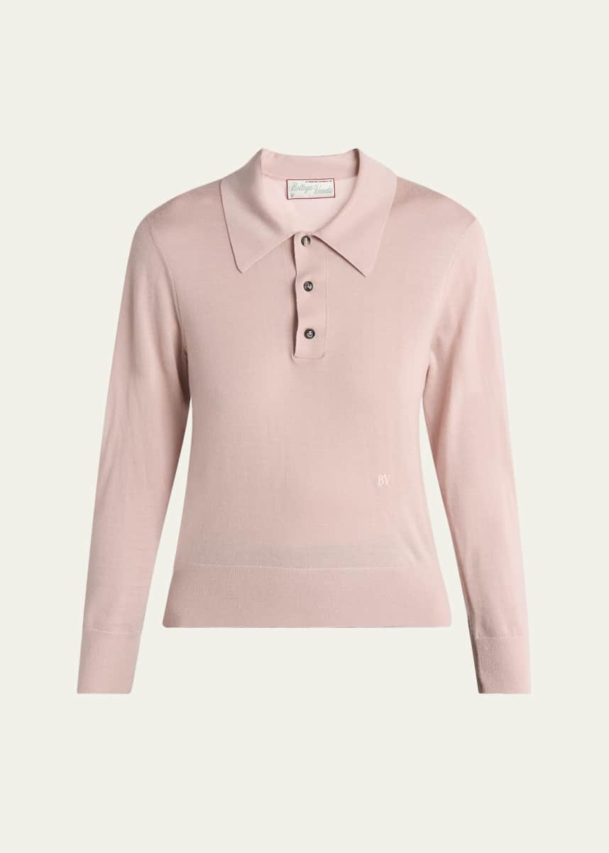 Bottega Veneta Long-Sleeve Fine Cashmere Polo Sweater