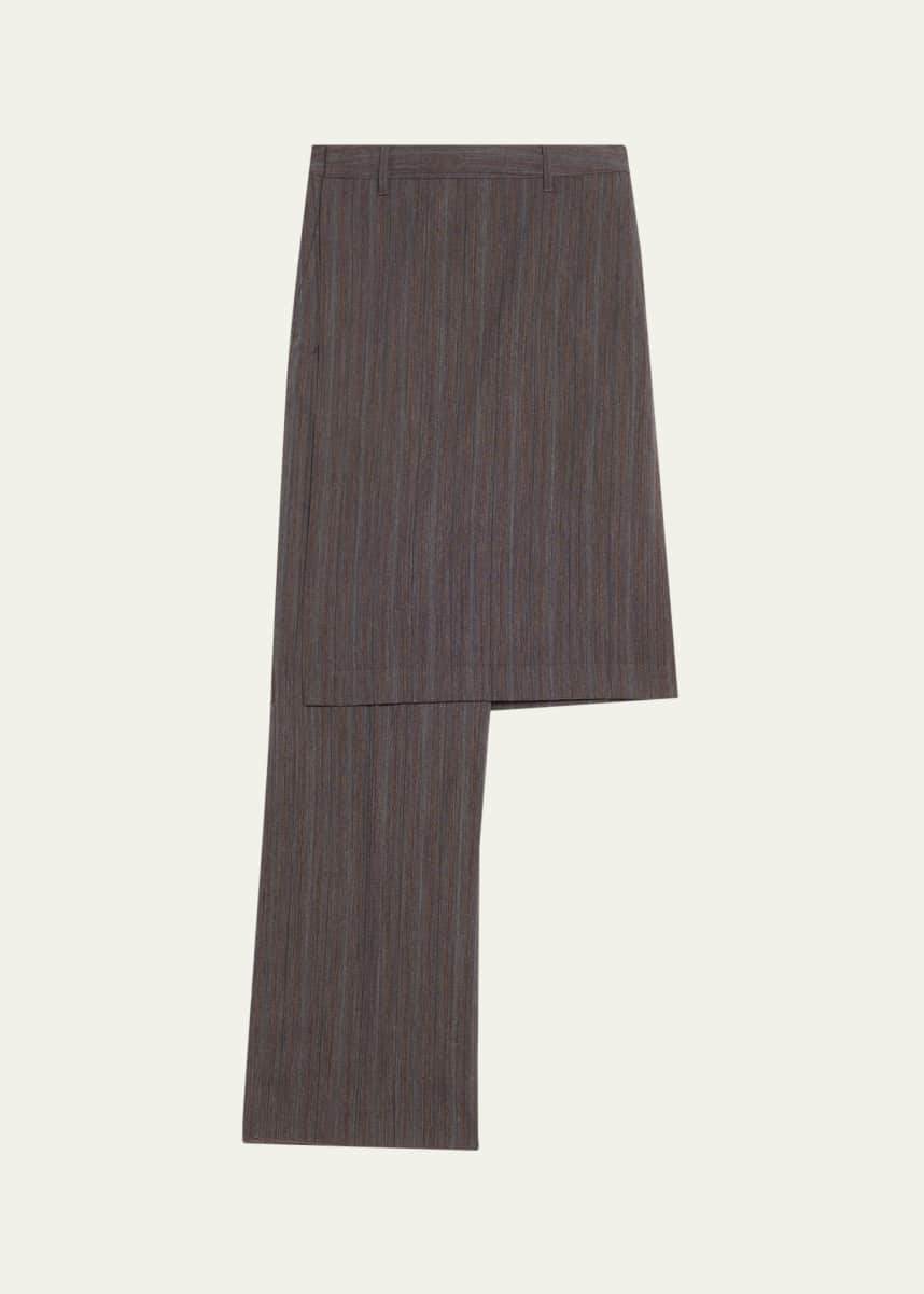 Bottega Veneta Striped Melange Wool Wrap Pant Skirt