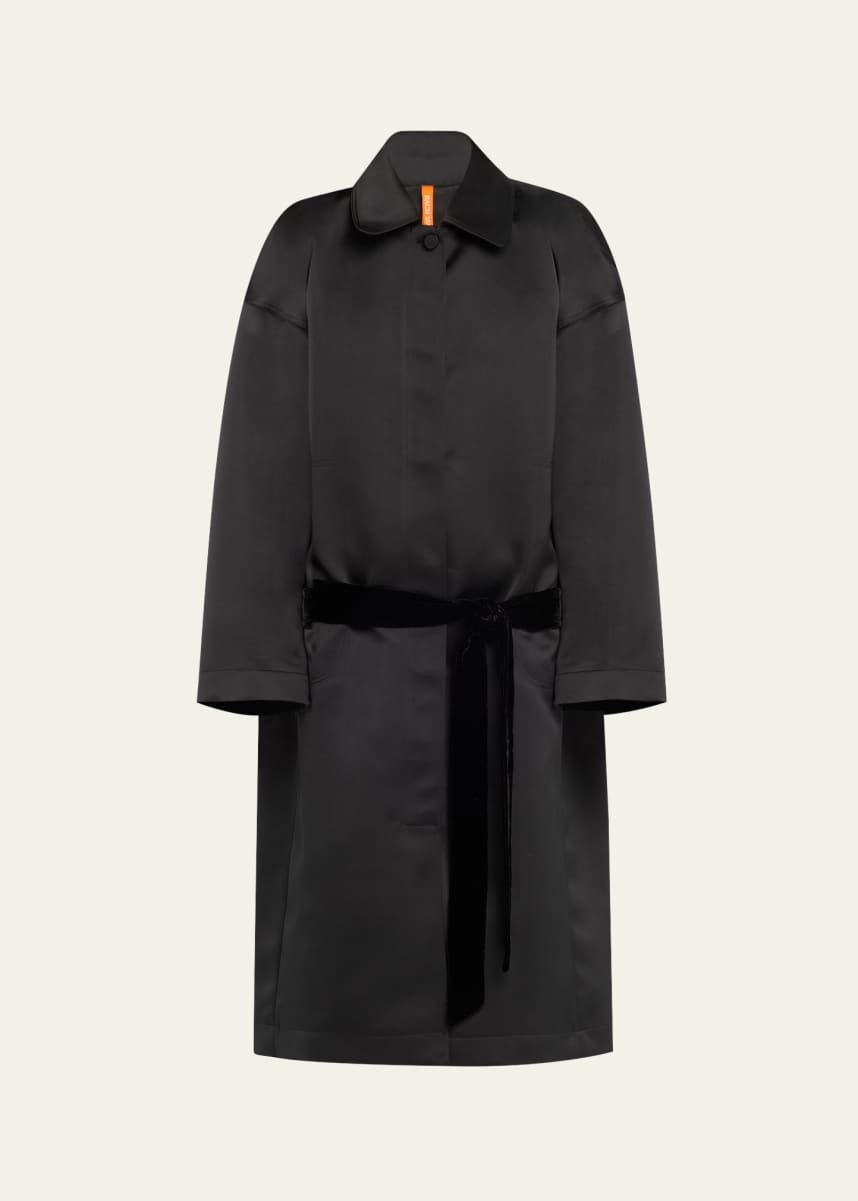 Bach Mai Velvet Tie-Back Oversized Lab Coat