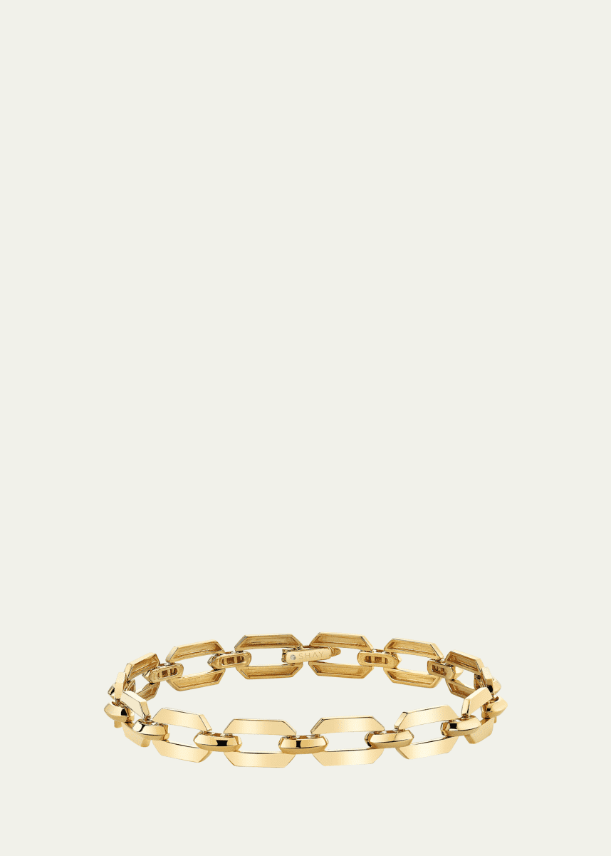 SHAY 18K Yellow Gold Solid Geo Flat Link Bracelet
