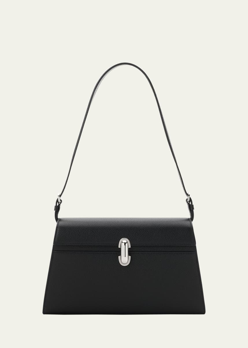 Savette Symmetry Grained Leather Shoulder Bag
