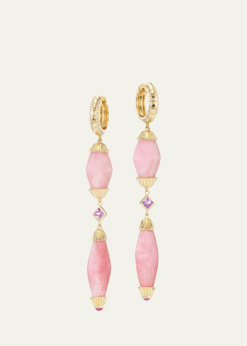 Orly Marcel Intention Double Bead Drop Earrings in 18K Yellow Gold
