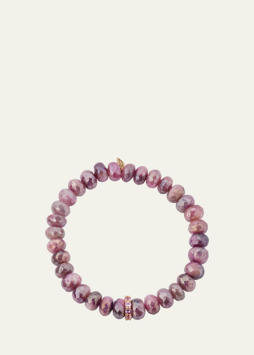 Sydney Evan Pink Sapphire Rondelle Bead Bracelet