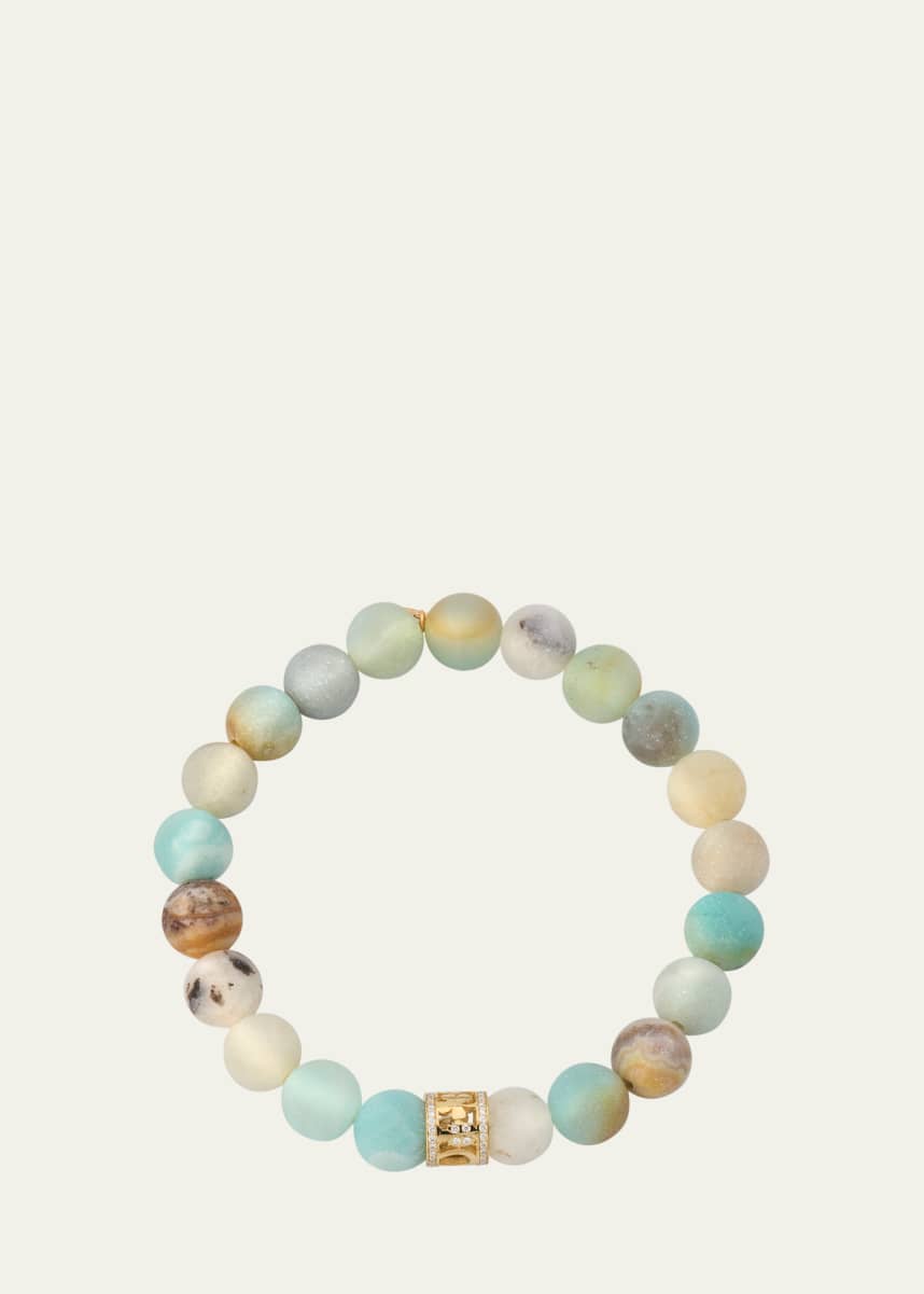 Sydney Evan 14K Yellow Gold Lucky Rondelle Amazonite Bracelet