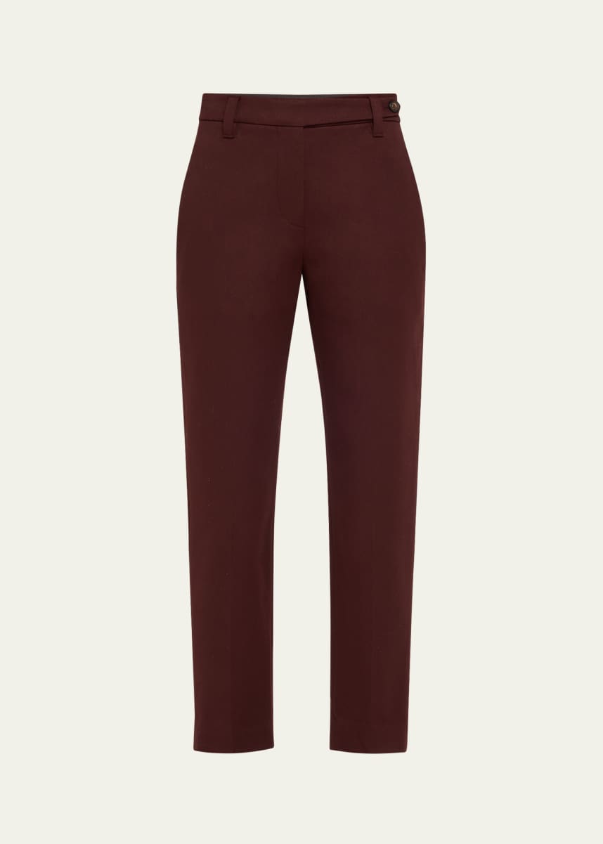 Brunello Cucinelli Cotton Twill Slim-Leg Ankle Pants
