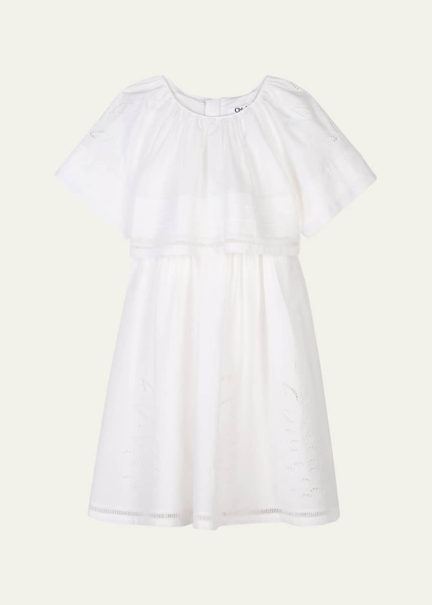 Chloe Girl's Logo-Print Embroidered Dress, Size 8-14